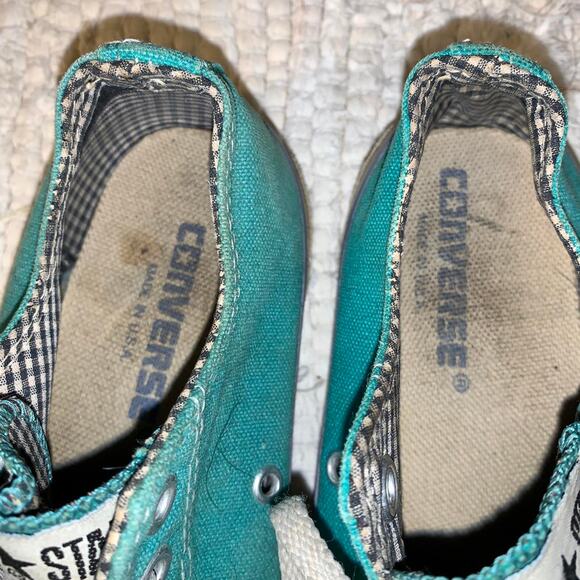 VINTAGE MADE IN USA CONVERSE CHUCK TAYLOR SNEAKERS TURQUOISE MEN 5 WOMEN 7 - Picture 4 of 4